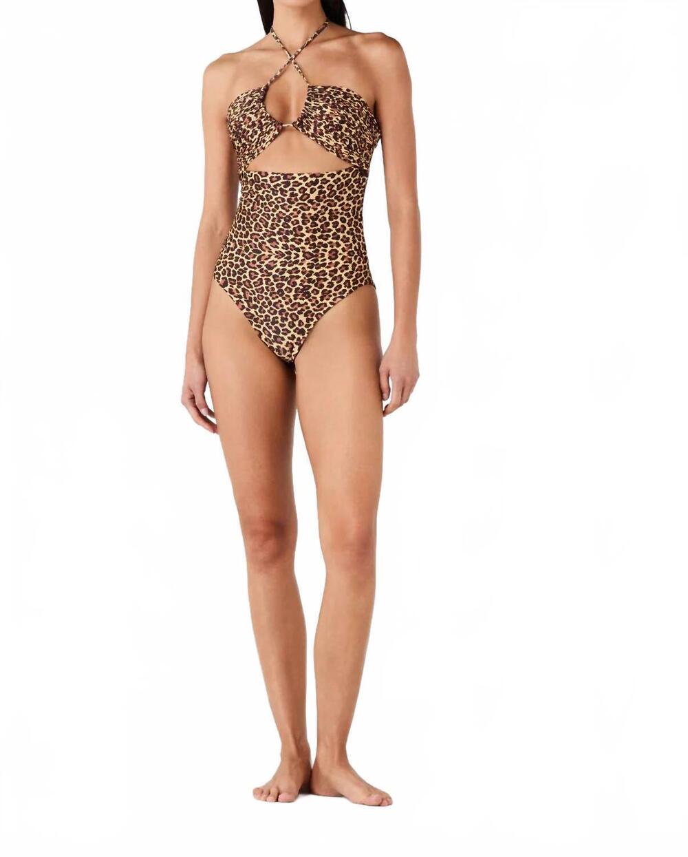 NEW JUAN DE DIOS josefina one piece swimsuit in jaguar brown